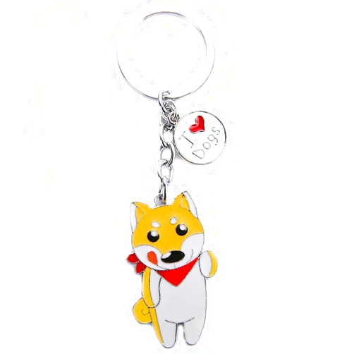 HongGun Net Cute Dog Puppy ID Tag Keychain Keyring Keyfob Car Bag Charm Dog Tag Chains for Women Girl Birthday(Shiba Inu)
