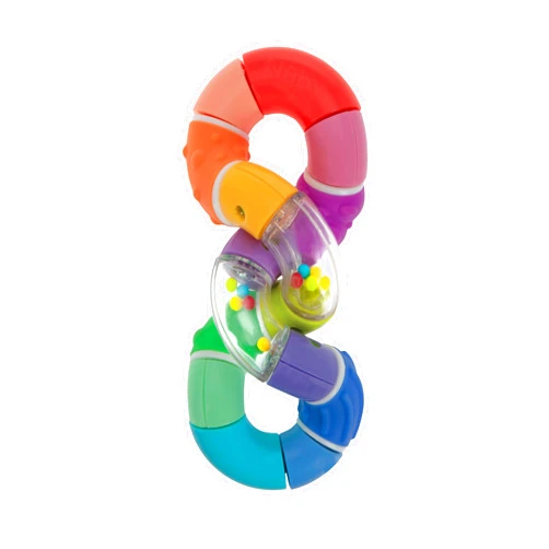 Nuby Twista Teether Toy for Babies - Multicolor Rattle Teething - Toy for Baby Teething Relief - 6+ Months