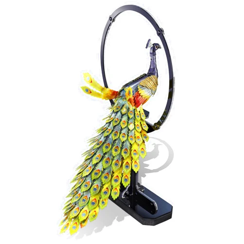 Piececool 3D Puzzles for Adults, Gorgeous Peacock 3D Metal Model Building Kits, Challenging Brain Teaser 3D Puzzles DIY Assembling Crafts Kit Creative Gfits Home Decor
