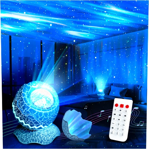 HODANS Galaxy Star Night Light Projector, Aurora Projector with 33 Light Effects, Dinosaur Egg Lights for Bedroom Decor with Bluetooth Speaker White Noise & Remote Control for Kids/Party/Gift