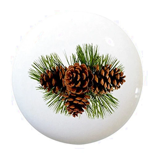 Carolina Hardware and Decor 2322 Pinecones Ceramic Cabinet Drawer Knob