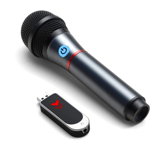 Lococo Wireless Microphone,UHF Metal Rechargeable Handheld Dynamic Mic with USB Receiver Mute Function for Karaoke Party,Computer,Mobile Phone,Amplifier,PA System,Singing Machine