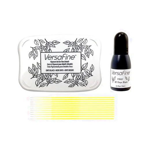 Trebbies Tsukineko VersaFine Bundle - Onyx Black Versafine Full-Size Inkpad with Versafine Re-Inker and Trebbies Fine Detail Sticks