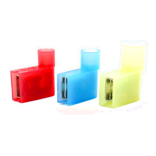 Baomain Female Spade Connector Insulated Flag Terminal Blue Red Yellow Pack of 100
