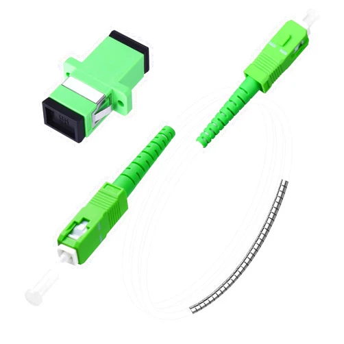 NewMainOne Fiber Optic Internet Cable，SC/APC to SC/APC Armored Single Mode Patch Cable,Fiber Optic Jumper Optical Patch Cord - SIMPLEX - 9/125um - OS1/OS2 Compatible, LSZH White,1M/3ft