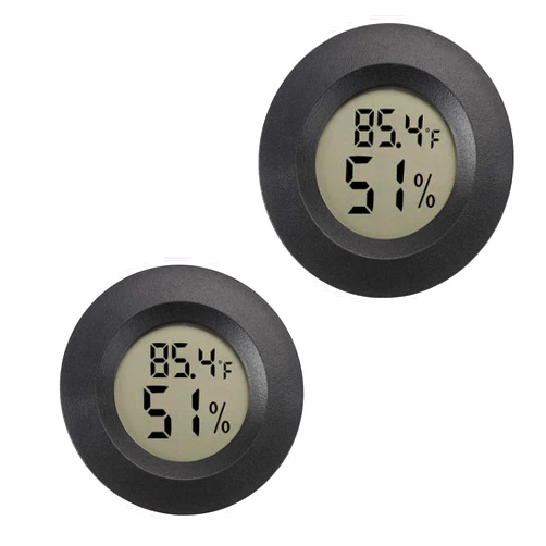 WEIMELTOY Mini Hygrometer Digital Thermometer Humidity Meter 2 Pack Hygrometer Thermometers Indoor/Outdoor Humidity Monitor Reptile Thermometer for Humidors Greenhouse Garden Cellar Fahrenheit(℉)/ Celsius(℃)