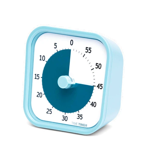 TIME TIMER Home MOD - 60 Minute Kids Visual Timer Home Edition - for Homeschool Supplies Study Tool, Timer for Kids Desk, Office Desk and Meetings with Silent Operation (Lake Day Blue)