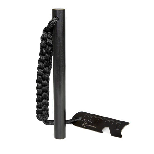 KobraGear Emergency Magnesium Fire Starter Ferrocerium Ferro Rod 5 inch x ½ inch with Survival Paracord Lanyard and Steel Multitool Striker