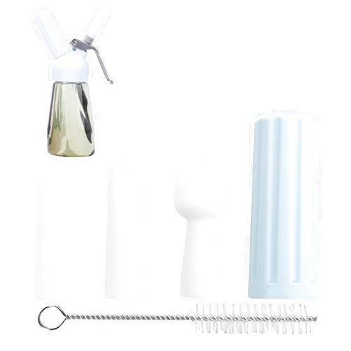 Oreutkd 5 Pack Whipped Cream Dispenser Replacement Parts Kit, Includes 3 Decorating Nozzles, Charger Holder and Cleaning Brush, Compatible with Most Whipped Cream Dispensers