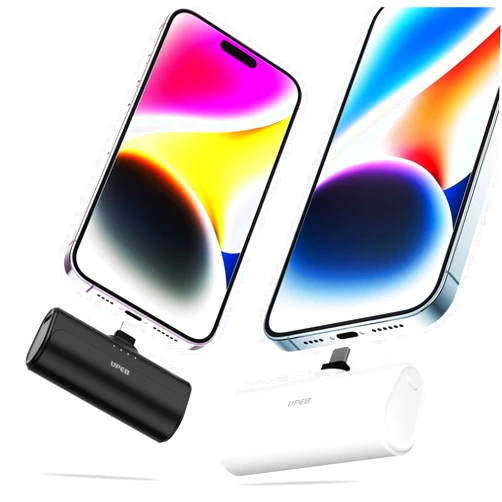 UPEB Small Portable Charger for iPhone 5000mAh 2 Packs with Built in Cable, MFi Certified Compact Power Bank Cordless External Battery Pack for All iPhone Series 14/13/12/11/XR/X/SE/8/7/6 Pro Max