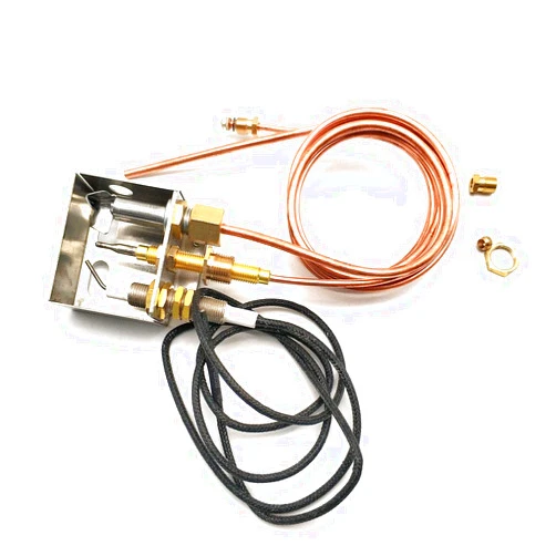 MENSI Propane Gas Fireplaces Fire Pits DIY Safety Replacement Part Pilot Burner Assembly For Propane Igniter Kit M8x1 Thermocoupler with OD 4mm Copper Tube Connection