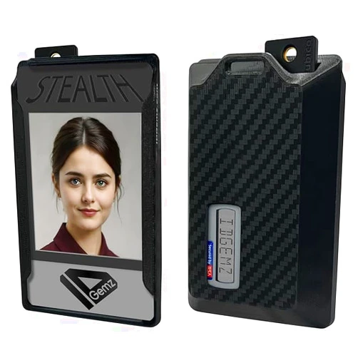 IDGemz Badge Holder for RSA SecurID and Yubikey5 NFC Tokens - Stealth Black - Holds up to 3 Badges (Stealth Black)