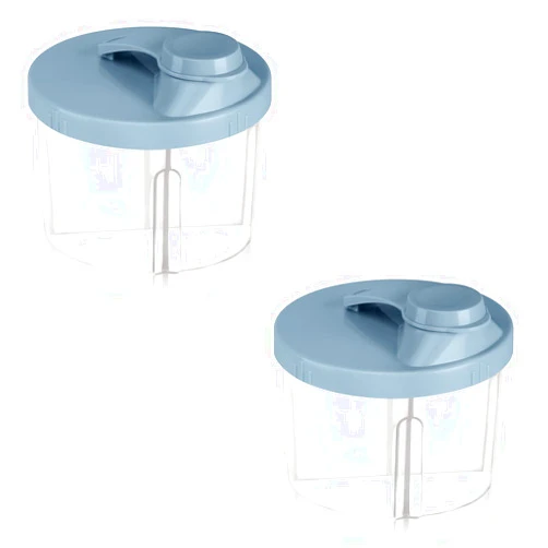 Accmor Baby Formula Dispenser On The Go, Non-Spill Rotating Four-Compartment Formula Container to Go, Milk Powder Kids Snack Container for Infant Toddler Travel Outdoor, Blue, 2 Pack