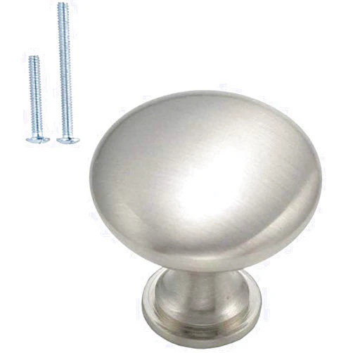 homdiy Round Cabinet Knobs Satin Nickel 5 Pack HD6050SNB Drawer Pulls and Knobs Metal Drawer Pulls Kitchen Cabinet Hardware Knobs