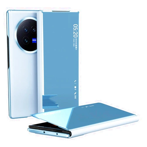 LVSHAN Smartphone Flip Cases Compatible with Vivo X Fold 3 Case View Clear Smart Window, Phone Case Luxury Flip Slim Mirror Hard PC Leather View Clear Smart Window Compatible with Vivo X Fold 3 Cover All-Inc