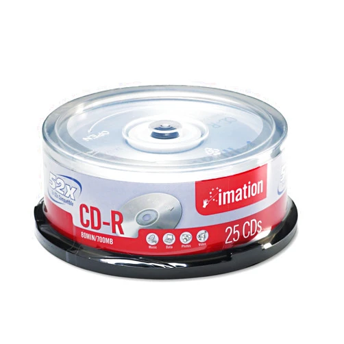 Imation IMN17333 CD Recordable Media, CD-R, 52x, 700 MB, 25 Pack Spindle
