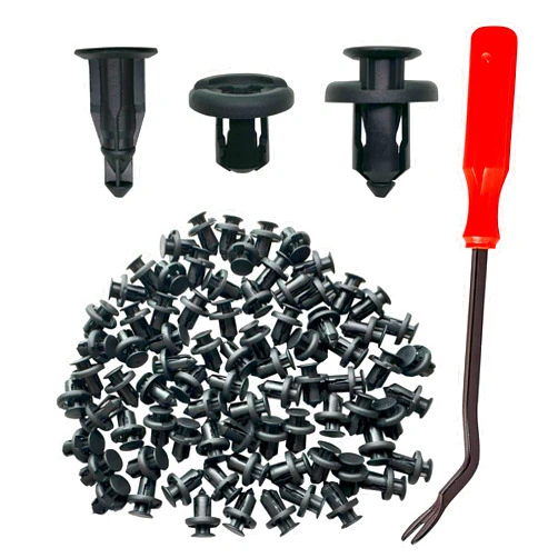 TECARATE 100PCS Bumper Clips for Honda - Front Bumper Clips Fit for Honda Acura Accord Civic CR-V, Fits Bumper and Fender Body Retainer Clips with Fastener Remover, Replace - 91503-SZ3-003