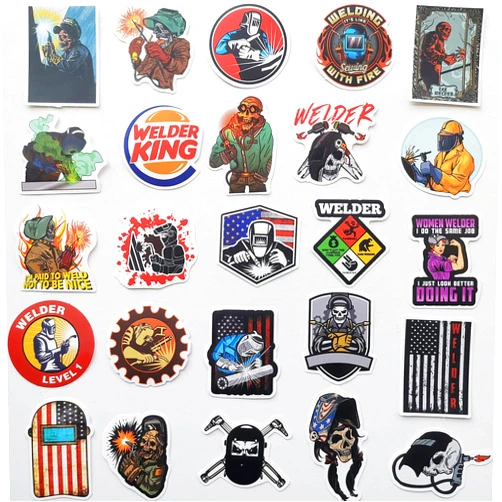 Soikoi MiroSan 50Pcs Funny Welding Helmet Sticker Welder Welding Decals Welder Hard Hat Stickers for Worker Unicon