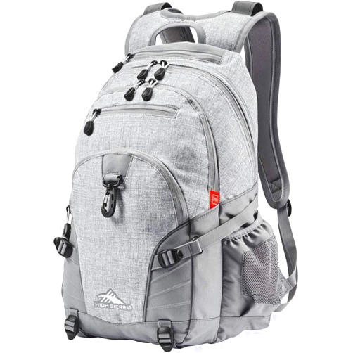 High Sierra Loop Backpack, Travel, or Work Bookbag with tablet sleeve, One Size, Silver Heather