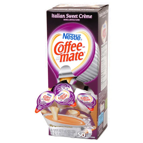 Nestle Coffee-mate 84652 Liquid Coffee Creamer, Italian Sweet Creme, 0.375 oz Cups (Box of 50)