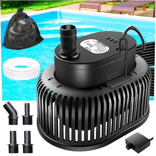DeeprBetter Pool Cover Pump, Automatic ON/OFF Sump Pump, Submersible Water Pump for Pool Draining, Upgraded Electric Above Ground Pool Drain Pump to Remove Water,Pump for Pond Hot Tub Draining 850 GPH