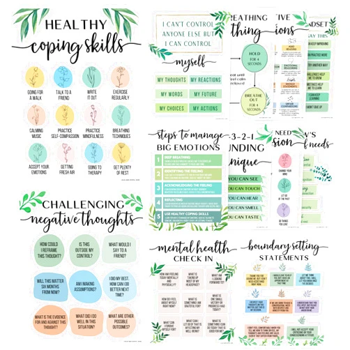 Calm and Joyful Kids Mental Health Posters - 12 PCS (11