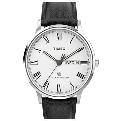 Timex Men's Waterbury Classic Chrono 40mm Stainless Steel Quartz Dress Watch with Leather Strap