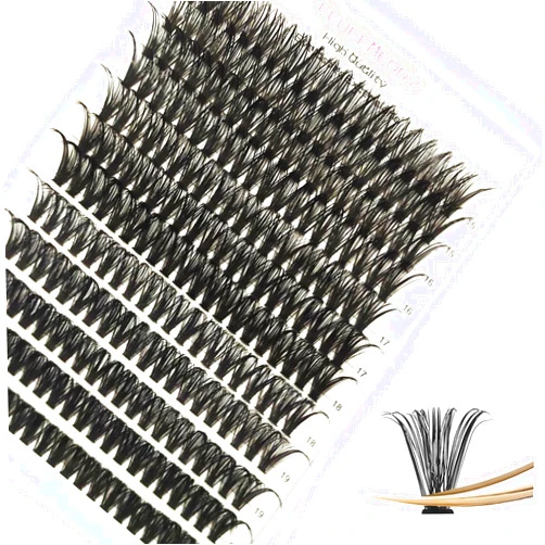FLUFFBERRY Eyelash Clusters Individual Lashes Extension 240 PCS C Curl 50D 15-20 MIX Large Tray Volume Mink Under DIY at Home