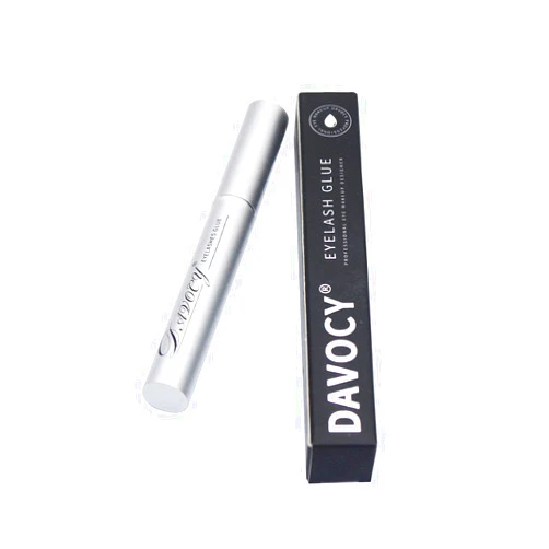 Sameriver Davocy Eyelash Glue, Strong Hold, Clear, Latex-Free, Waterproof Lash Adhesive. Professional Hypoallergenic Adhesive for Sensitive Eye. Suitable for Strip Eyelash Extension, False Lash, Mink Lash
