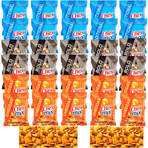 Generic Chex Mix Classics Snack Mix Variety Pack 30 count 1.75 oz bags Packaged By Bools The Perfect Snack Package