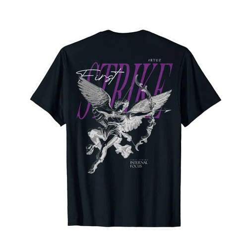 RTUZ Hip Hop Vintage Edgy Urban Y2K Back Print Streetwear Angel T-Shirt