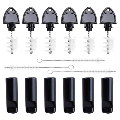 MRbrew Beer Faucet Cap & Plug Covers 15 Pack Beer Tap Cap Plug Brush, Draft Beer Faucet Rubber Soother Sanitary Covers, Cleaning Brush Cleaning Tap Kit for Kegerator Draft Beer Faucet (6+6+3)