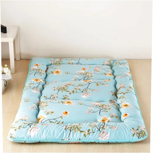ColorfulMart Colorful Mart Flowers Blue Futon Tatami Mat Japanese Futon Mattress Cheap Futons for Sale Gift Idea Present for Kids, 90cm x 200cm (35.4