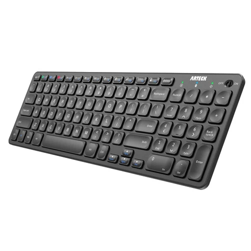 Arteck HB305-2 Universal Multi-Device Bluetooth Keyboard Ultra Compact Wireless Bluetooth Keyboard with Media Hotkeys for Windows iOS iPad OS Android Computer Desktop Laptop Surface Tablet Smartphone