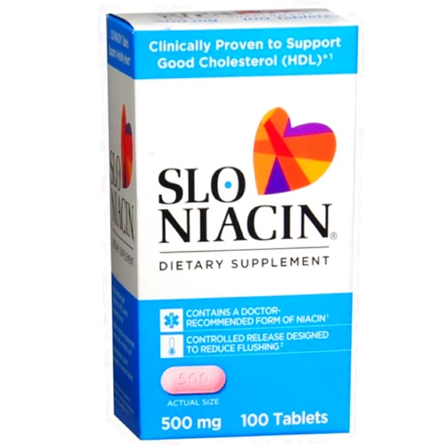Slo-Niacin 500 mg Tablets 100 Tablets (Pack of 2) 100 Count (Pack of 2) 500 mg
