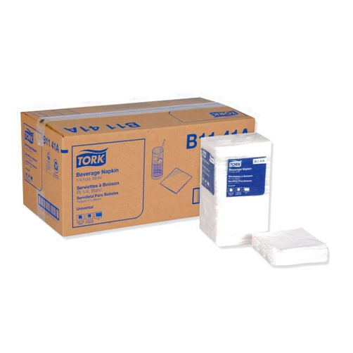 Tork SCA n.a. Tork B1141A Universal Beverage, White, 1-Ply, 1/4 Fold, Width x 9.38