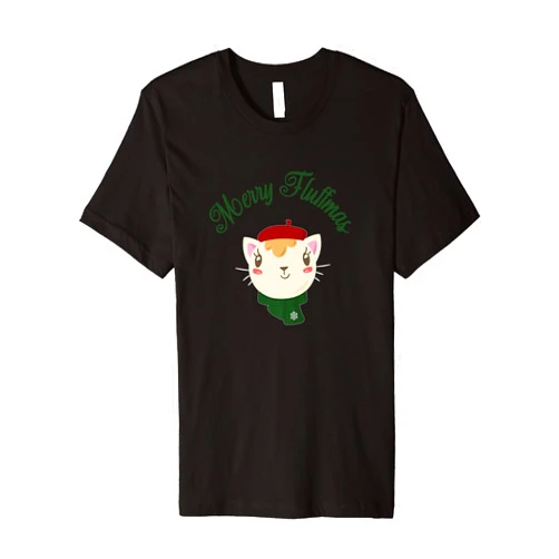 Merry Fluffmas Funny Cat Christmas Club Merry Fluffmas Cute and Funny Cat Lover Christmas Gift Premium T-Shirt