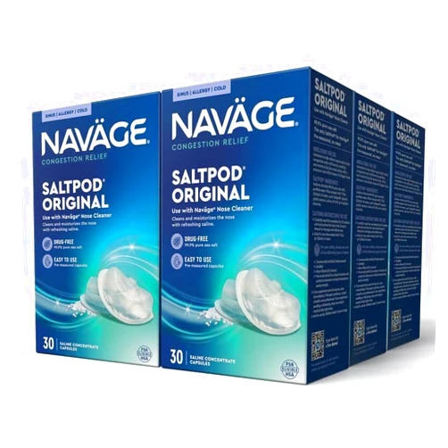 Navage SaltPod Bundle 6 30-Packs (180 SaltPods) Salt Pod Refills Only - Exclusively Designed for The Nasal Irrigation System - Sinus Rinse and Saline Pods for Fast and Soothing Relief