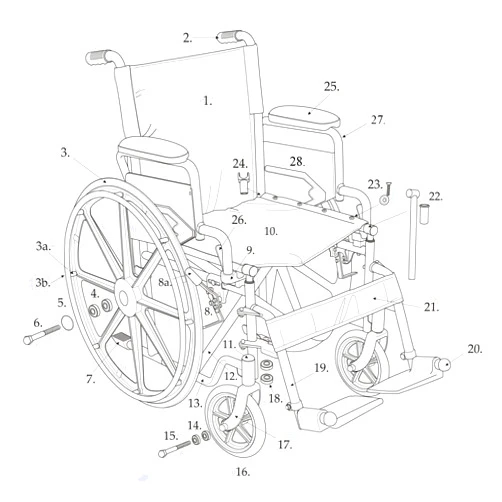 Drive Medical Push Handle for Transport Wheelchair, 0.5 Pound