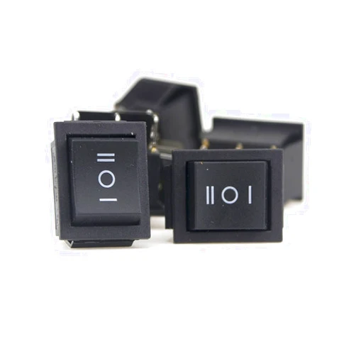 AMHIL Srfghjs Rocker Switch KCD2 Black Three Position Toggle Micro switches 16 / 250VAC 20A / 125VAC Smart Rocker Switch