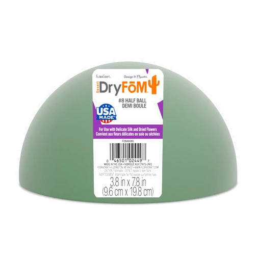 FloraCraft Floral Desert DryFōM Half Ball 3.8 Inch x 7.8 Inch Green