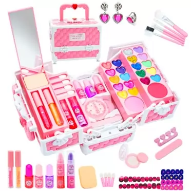 Sigalon Kids Makeup Kit Girls Toys - Girls Makeup Kit for Kids, Little Girls Make up Set Safe & Non Toxic Makeup for Toddlers Children Princess, Christmas Birthday Gifts Toy for 4 5 6 7 8 Year Old Girl Pink