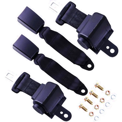 Cartroller Universal Golf Cart Seat Belt, Retractable Belt for EZGO TXT, Club Car DS and Yamaha, 2 Pack