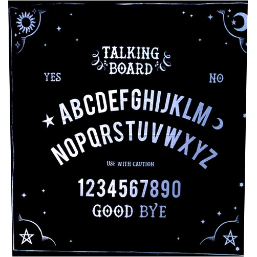 INDIAN CRAFT CASTLE Altar Tarot Cloth Ouija Board Talking Spirit Tablecloth Astrology Divination Cards Table Tapestry Black Constellation Witchcraft Man Cave Room Bar Home Wall Decor ( Ouija Board 26 x 26 Inches)