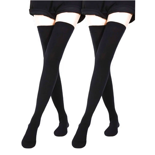 SATINIOR Extra Long Socks Thigh High Cotton Socks Extra Long Knee Boot Stockings for Women