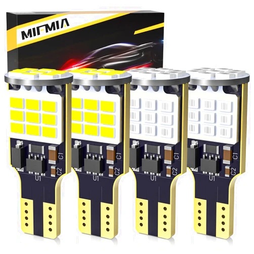 MIFMIA 912 921 LED Bulbs for Cargo Light High Mount Stop 3rd Brake Light Combo White/Red, High Power 27-SMD Chipsets 400% Brighter T15 906 904 W16W (Upgraded, Pack of 4)