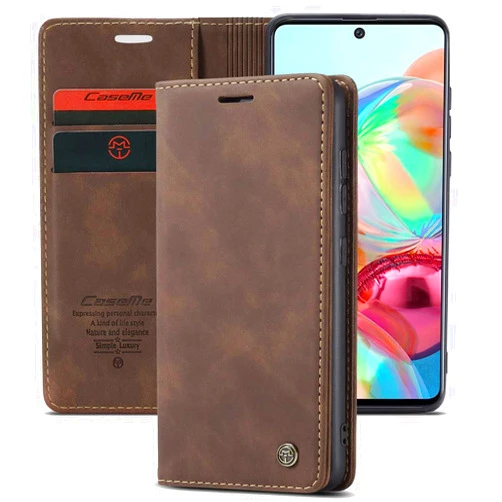 XYX Wallet Case for Samsung Galaxy S10 5G SM-G977 6.7 inch, Matte Texture Retro PU Leather Wallet Flip Case Cover with Magnetic Kickstand Card Slots, Coffee
