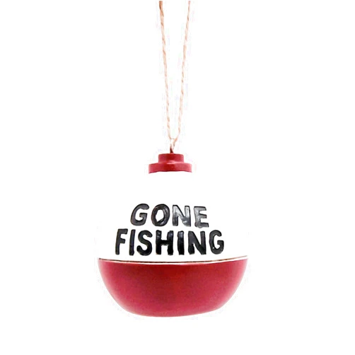 Wowser Gone Fishing Bobber Christmas Ornament, Holiday Décor, Outdoor Sportsman Tree Decoration, 3 Inches