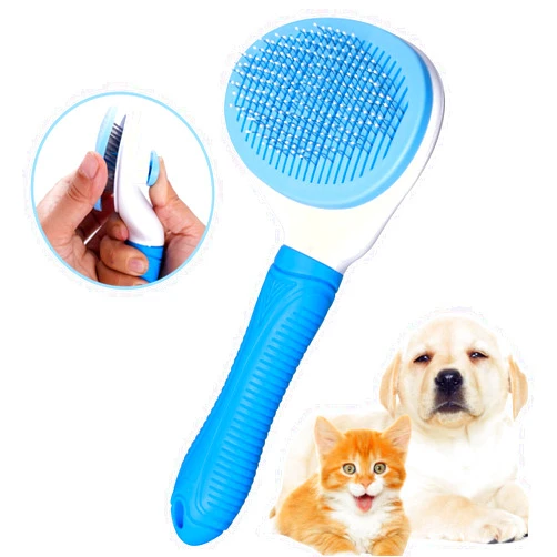 Aogeili Self Cleaning Slicker Brush for Pet Grooming - Removes Loose Undercoat and Sheds, Suitable for Long and Short Hair Cats and Dogs, with Massaging Bristles