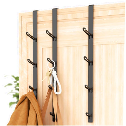 niffgaff Over The Door Hooks: Black Vertical Over The Door Hanging Hook for Towel and Clothes Hangers 3 PCS
